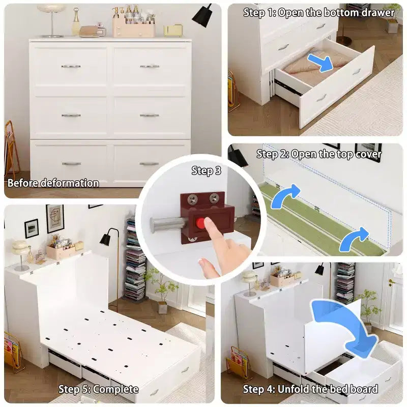 Famapy Letto a Scomparsa Murphy con Puleggia Inferiore Mobile con Presa Robusto e Durevole