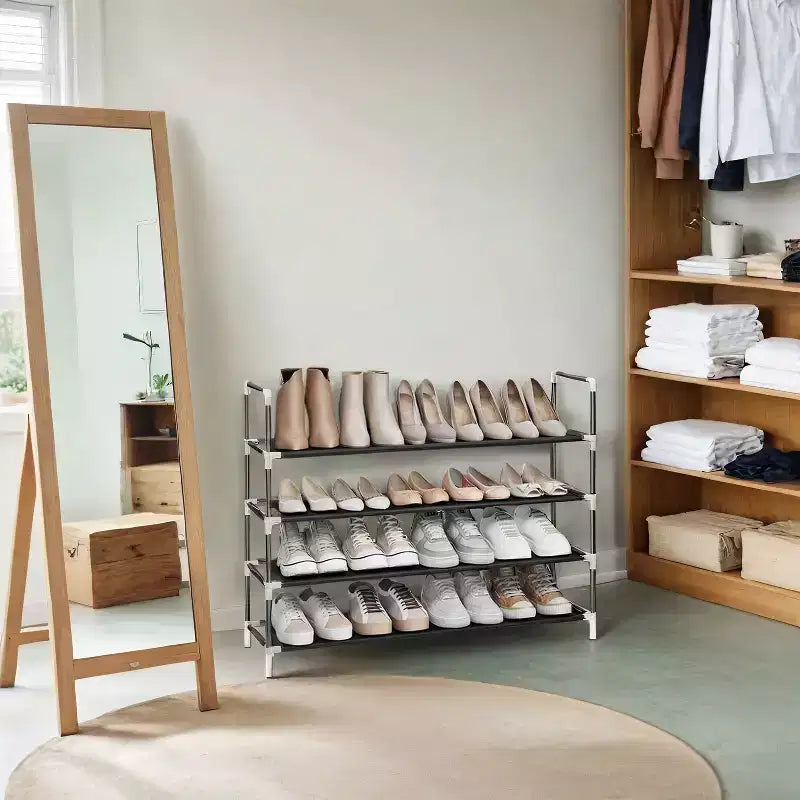 Elegante Scarpiera a 4 Ripiani con Design Salvaspazio e Facile Montaggio - La Soluzione Perfetta per Riporre le Scarpe in Corridoi e Armadi