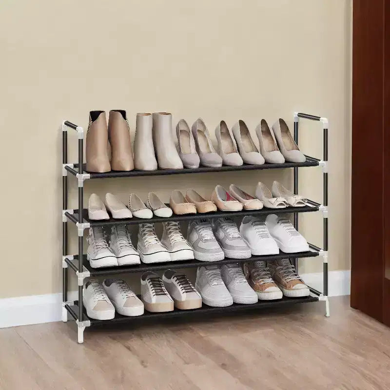 Elegante Scarpiera a 4 Ripiani con Design Salvaspazio e Facile Montaggio - La Soluzione Perfetta per Riporre le Scarpe in Corridoi e Armadi