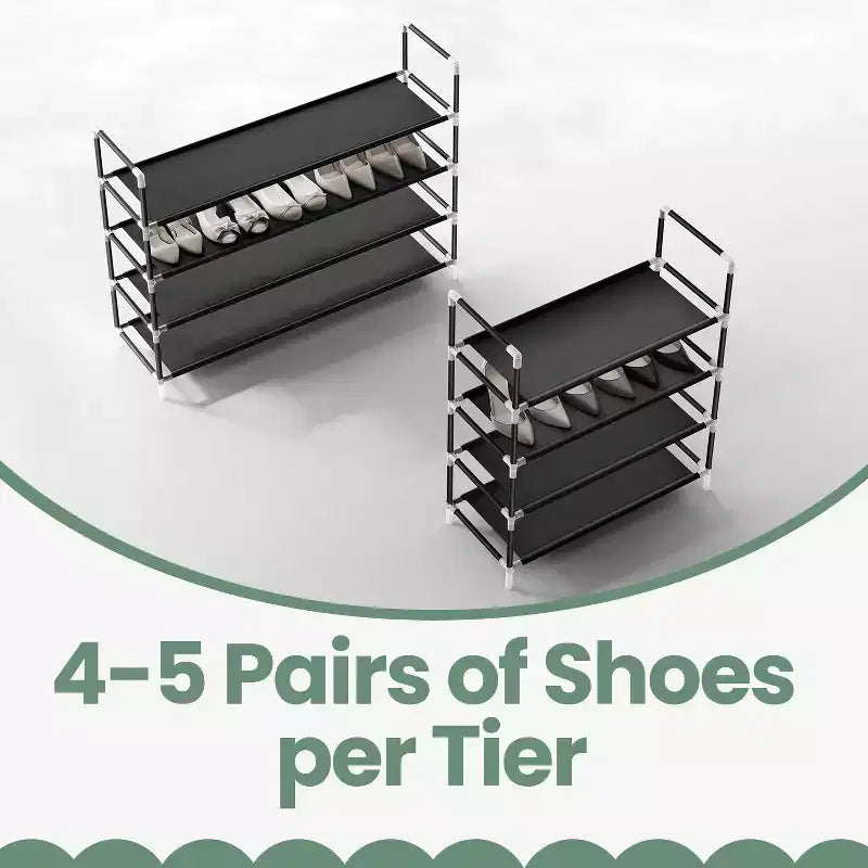 Elegante Scarpiera a 4 Ripiani con Design Salvaspazio e Facile Montaggio - La Soluzione Perfetta per Riporre le Scarpe in Corridoi e Armadi