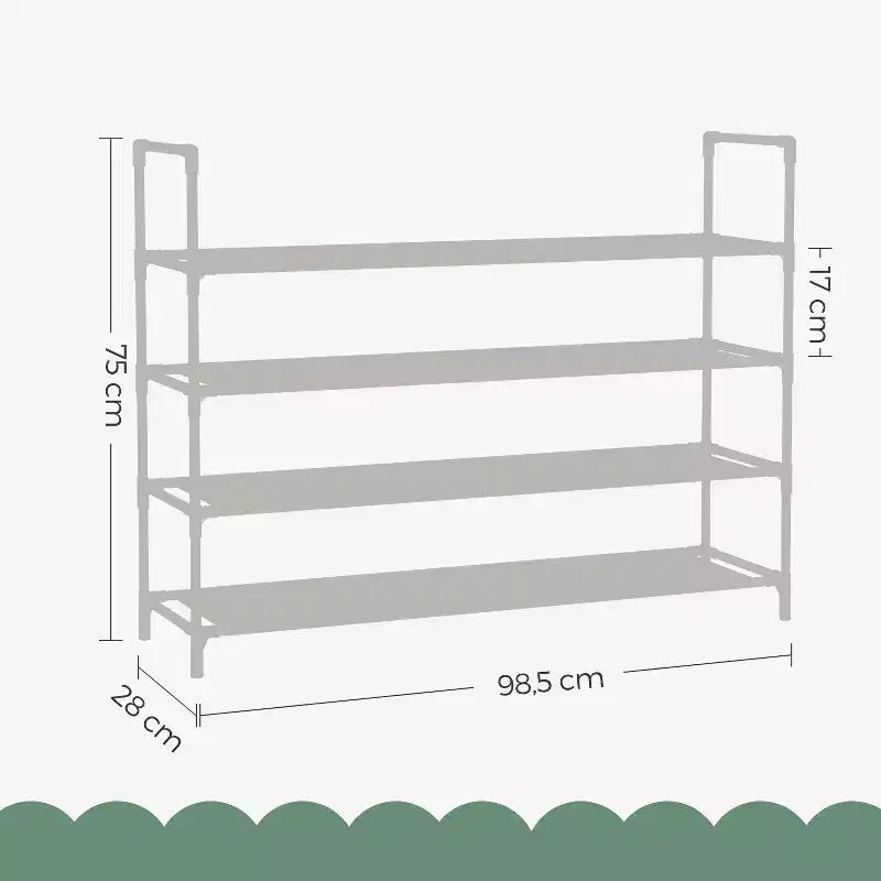 Elegante Scarpiera a 4 Ripiani con Design Salvaspazio e Facile Montaggio - La Soluzione Perfetta per Riporre le Scarpe in Corridoi e Armadi