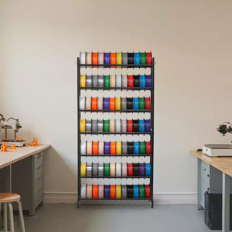 Scaffale di stoccaggio per filamenti per stampante 3D, scaffali portaoggetti a 7 livelli per filamenti di stampa 3D, supporti per bobine di filamento (solo scaffale), nero
