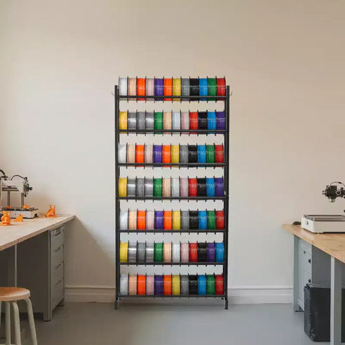 Scaffale di stoccaggio per filamenti per stampante 3D, scaffali portaoggetti a 7 livelli per filamenti di stampa 3D, supporti per bobine di filamento (solo scaffale), nero