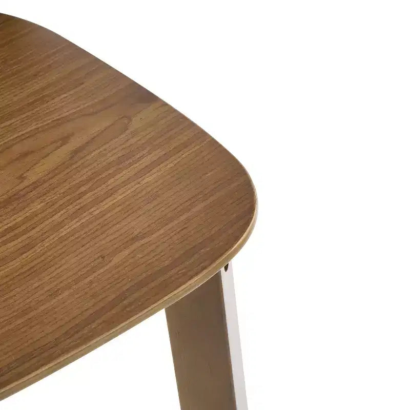 Set di 2 sgabelli da bar in legno, struttura in legno di gomma con schienale ergonomico curvo per isola cucina e home bar, Noce125