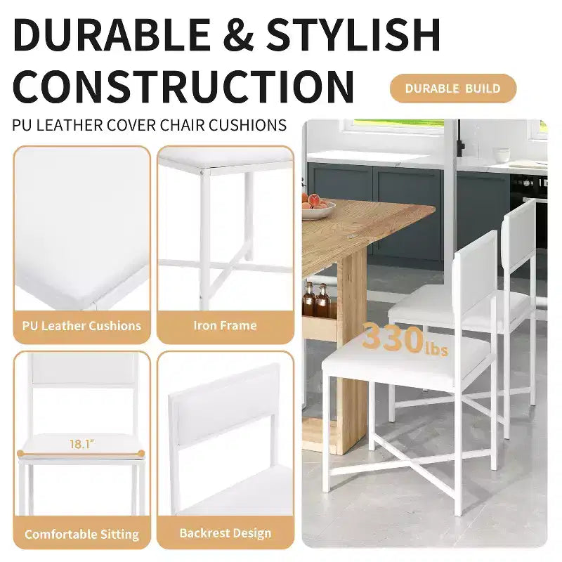 Set Tavolo da Pranzo 5 Pezzi, Tavolo da Cucina Allungabile Moderno Compatto 80-160 cm con Ripiano Contenitore e 4 Sedie da Pranzo Imbottite per Piccoli Spazi