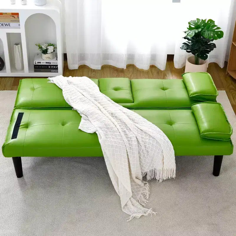 Divano Letto Convertibile, Futon Moderno da 67 pollici con Portabicchieri, Divano Letto per Piccoli Spazi, Appartamenti e Uffici