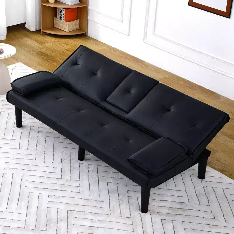 Divano Letto Convertibile, Futon Moderno da 67 pollici con Portabicchieri, Divano Letto per Piccoli Spazi, Appartamenti e Uffici