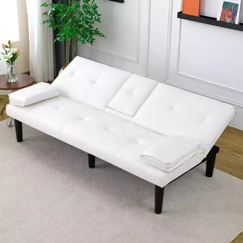 Divano Letto Convertibile, Futon Moderno da 67 pollici con Portabicchieri, Divano Letto per Piccoli Spazi, Appartamenti e Uffici