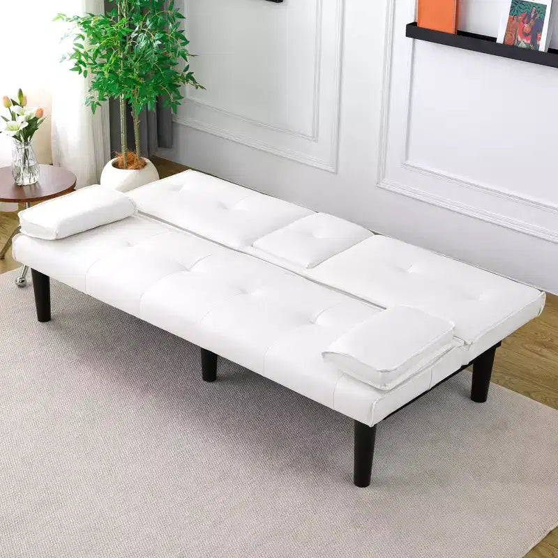 Divano Letto Convertibile, Futon Moderno da 67 pollici con Portabicchieri, Divano Letto per Piccoli Spazi, Appartamenti e Uffici