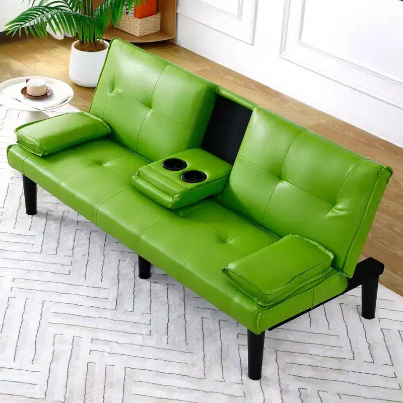 Divano Letto Convertibile, Futon Moderno da 67 pollici con Portabicchieri, Divano Letto per Piccoli Spazi, Appartamenti e Uffici