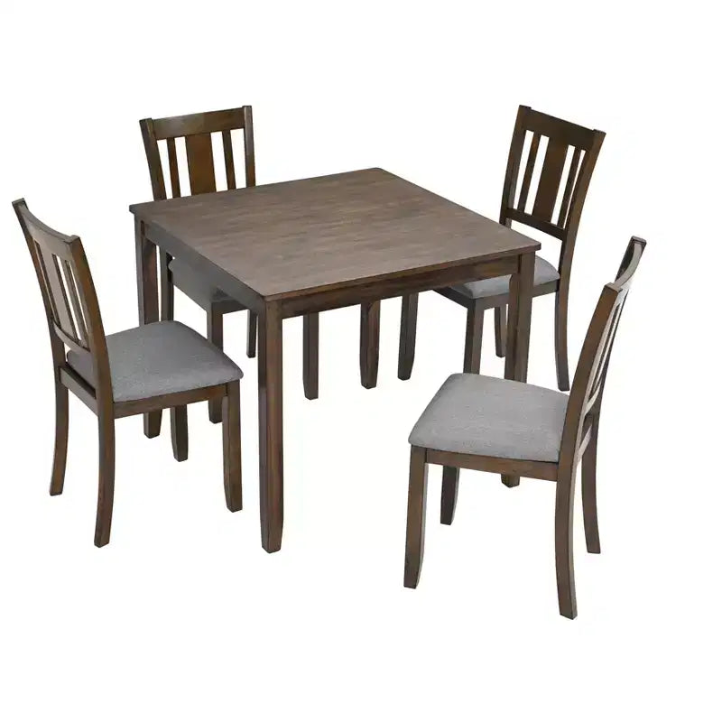 Set da pranzo da 5 pezzi in legno con 4 sedie per cucina o sala da pranzo
