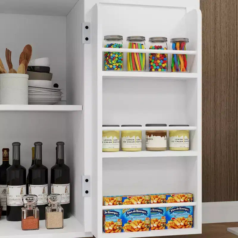 Carrello da cucina con isola su ruote con cassetto, armadietto, ripiano e piano in legno di caucciù