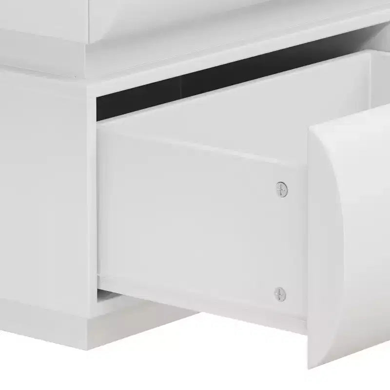 Comò a 6 cassetti da 43 pollici, senza maniglie, stile moderno, ampio spazio di archiviazione, adatto per camere da letto e soggiorni, bianco