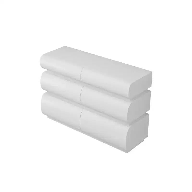 Comò a 6 cassetti da 43 pollici, senza maniglie, stile moderno, ampio spazio di archiviazione, adatto per camere da letto e soggiorni, bianco