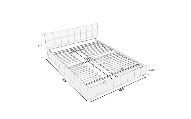 Letto matrimoniale imbottito con testiera in tessuto ciniglia, struttura letto solida con cassetto per camera da letto, colore rosa