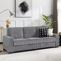 TUYOHW 83.86 Inch Modern Corduroy Couch,3-Seater Sofa with 2 Cup Holders for Living Room,Bedroom,Office,Apartment,Gray