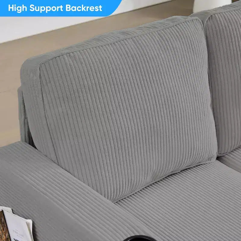 Divano componibile trasformabile Mjkone con letto estraibile, divano letto componibile a L a 5 posti con vano contenitore