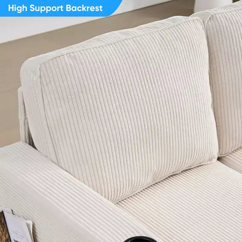 Divano componibile trasformabile Mjkone con letto estraibile, divano letto componibile a L a 5 posti con vano contenitore