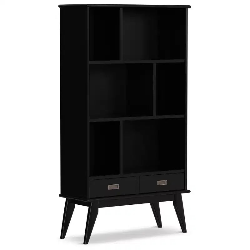 Tierney SOLID HARDWOOD 64 inch x 35 inch Mid Century Modern Wide Bookcase and Storage Unit
