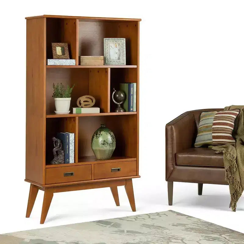 Libreria e mobile contenitore ampio Tierney in LEGNO MASSELLO da 64 x 35 pollici, in stile moderno di metà secolo