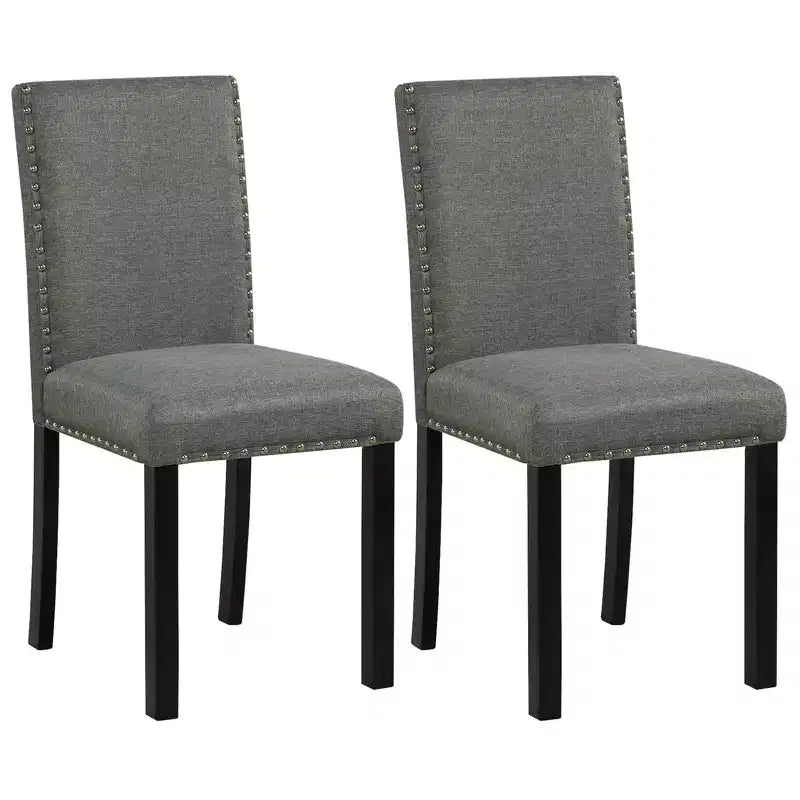 Set di 4 sedie da pranzo in legno con gambe in legno massello curvato per sala da pranzo, grigio