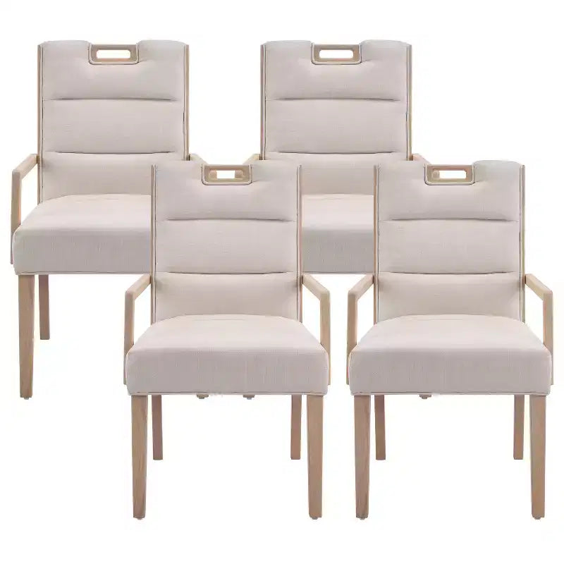 Christopher Knight Home Neva Sedie da pranzo imbottite in legno di gomma scandinavo (set da 4)