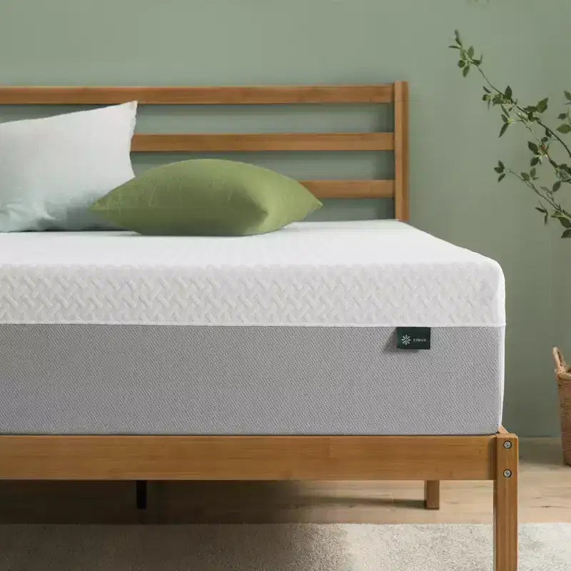Zinus Materasso in Memory Foam Essential al Tè Verde da 25 cm, Queen, Rigidità Media, Memory Foam Traspirante, Schiume e Tessuti Certificati Sicuri, Materasso Arrotolato