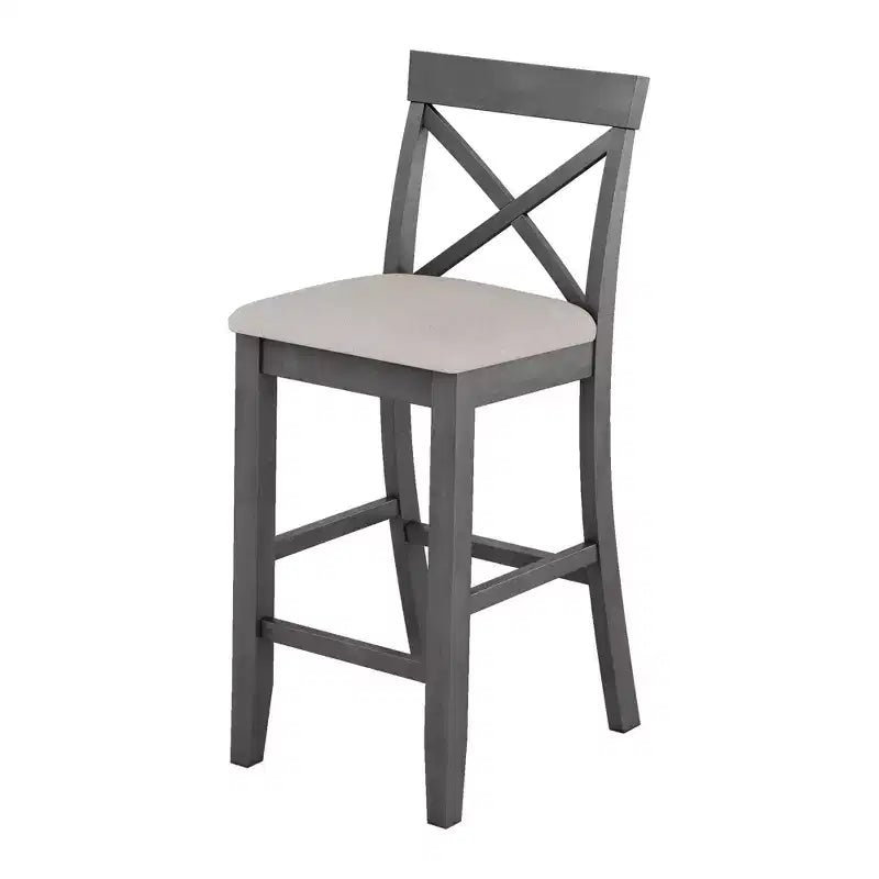 Set da 3 pezzi tavolo da pranzo ad altezza bancone in legno, set da colazione rettangolare in stile rustico con 2 sedie per piccoli spazi