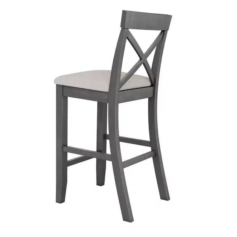 Set da 3 pezzi tavolo da pranzo ad altezza bancone in legno, set da colazione rettangolare in stile rustico con 2 sedie per piccoli spazi